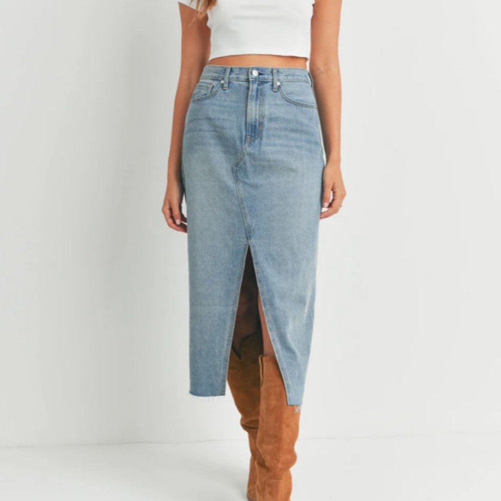 Bobbie Open Slit Midi Skirt